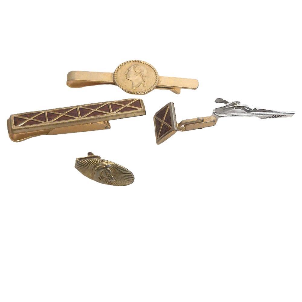 Vintage Tie Clip Lot Swank Iron Horse Division & Assorted Clips